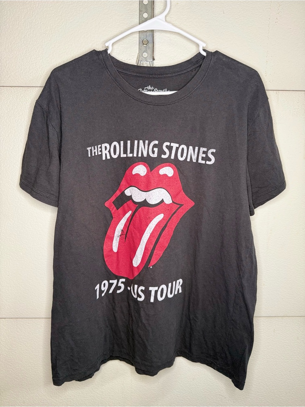 The Rolling Stones Black Short Sleeve Tee with Red Tongue Graphic